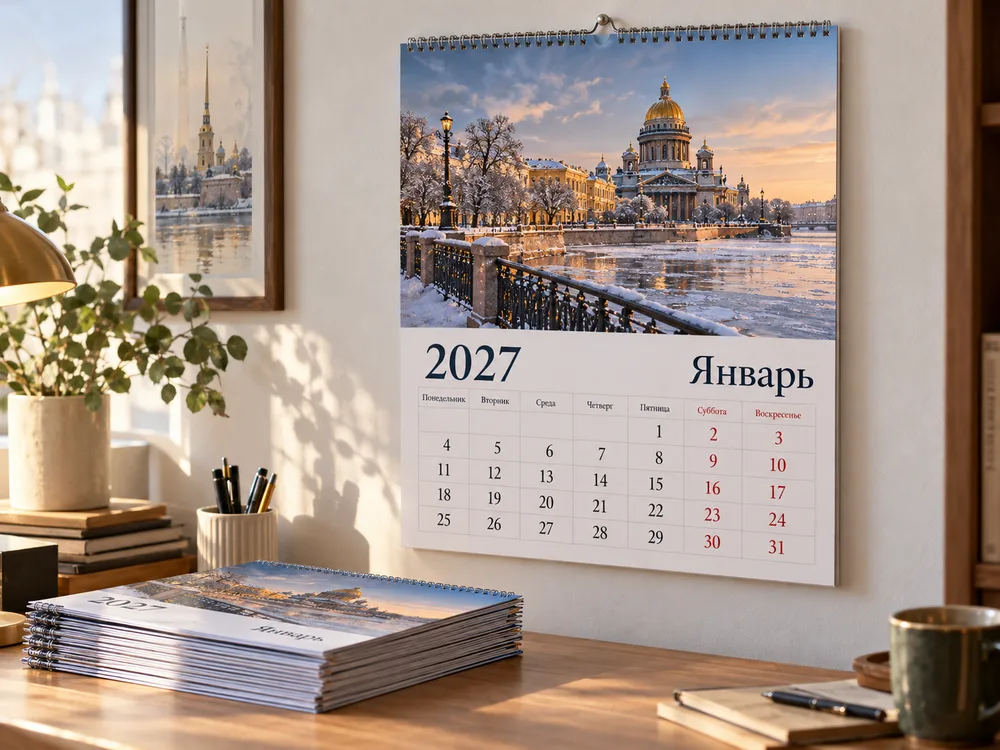 настенный перекидной календарь 2027 на пружине