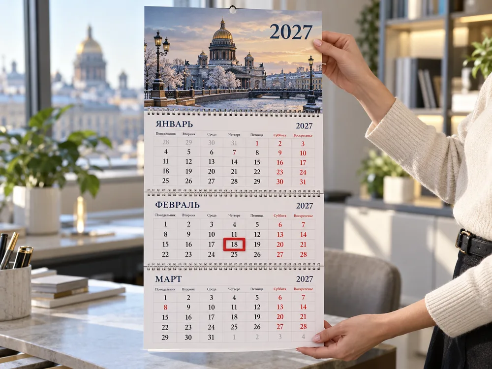 календари в руках